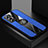 Ultra-thin Silicone Gel Soft Case Cover with Magnetic Finger Ring Stand X01L for Vivo X70 5G Blue