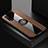 Ultra-thin Silicone Gel Soft Case Cover with Magnetic Finger Ring Stand X01L for Vivo Y12s (2021) Brown