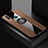 Ultra-thin Silicone Gel Soft Case Cover with Magnetic Finger Ring Stand X01L for Vivo Y3s Brown