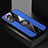 Ultra-thin Silicone Gel Soft Case Cover with Magnetic Finger Ring Stand X01L for Vivo Y74s 5G Blue