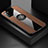 Ultra-thin Silicone Gel Soft Case Cover with Magnetic Finger Ring Stand X01L for Xiaomi Poco M3 Brown