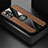 Ultra-thin Silicone Gel Soft Case Cover with Magnetic Finger Ring Stand X01L for Xiaomi Poco M4 Pro 5G Brown