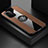 Ultra-thin Silicone Gel Soft Case Cover with Magnetic Finger Ring Stand X01L for Xiaomi Redmi K40 5G Brown