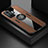 Ultra-thin Silicone Gel Soft Case Cover with Magnetic Finger Ring Stand X01L for Xiaomi Redmi K50 Gaming AMG F1 5G Brown