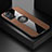 Ultra-thin Silicone Gel Soft Case Cover with Magnetic Finger Ring Stand X01L for Xiaomi Redmi Note 11 4G (2022) Brown