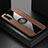 Ultra-thin Silicone Gel Soft Case Cover with Magnetic Finger Ring Stand X01L for Xiaomi Redmi Note 9 4G Brown