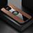 Ultra-thin Silicone Gel Soft Case Cover with Magnetic Finger Ring Stand X01L for Xiaomi Redmi Note 9 5G Brown