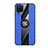 Ultra-thin Silicone Gel Soft Case Cover with Magnetic Finger Ring Stand X02L for Samsung Galaxy F12 Blue