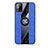 Ultra-thin Silicone Gel Soft Case Cover with Magnetic Finger Ring Stand X02L for Samsung Galaxy M31 Prime Edition Blue