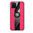 Ultra-thin Silicone Gel Soft Case Cover with Magnetic Finger Ring Stand X02L for Samsung Galaxy M60s Red