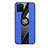 Ultra-thin Silicone Gel Soft Case Cover with Magnetic Finger Ring Stand X02L for Samsung Galaxy Note 10 Lite Blue