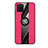 Ultra-thin Silicone Gel Soft Case Cover with Magnetic Finger Ring Stand X02L for Samsung Galaxy Note 10 Lite Red