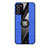 Ultra-thin Silicone Gel Soft Case Cover with Magnetic Finger Ring Stand X02L for Samsung Galaxy Note 20 5G Blue