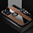 Ultra-thin Silicone Gel Soft Case Cover with Magnetic Finger Ring Stand X03L for Oppo A58 5G Brown