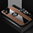 Ultra-thin Silicone Gel Soft Case Cover with Magnetic Finger Ring Stand X03L for Realme 10T 5G Brown