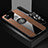 Ultra-thin Silicone Gel Soft Case Cover with Magnetic Finger Ring Stand X03L for Realme Narzo 50A Brown