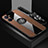 Ultra-thin Silicone Gel Soft Case Cover with Magnetic Finger Ring Stand X03L for Realme V20 5G Brown