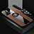 Ultra-thin Silicone Gel Soft Case Cover with Magnetic Finger Ring Stand X03L for Realme V23 5G Brown