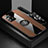 Ultra-thin Silicone Gel Soft Case Cover with Magnetic Finger Ring Stand X03L for Samsung Galaxy M32 5G Brown