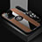 Ultra-thin Silicone Gel Soft Case Cover with Magnetic Finger Ring Stand X03L for Vivo V25 Pro 5G Brown