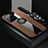 Ultra-thin Silicone Gel Soft Case Cover with Magnetic Finger Ring Stand X03L for Vivo V25e Brown