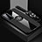 Ultra-thin Silicone Gel Soft Case Cover with Magnetic Finger Ring Stand X03L for Vivo X70 5G Black