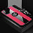 Ultra-thin Silicone Gel Soft Case Cover with Magnetic Finger Ring Stand X03L for Vivo Y32 4G Red