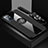 Ultra-thin Silicone Gel Soft Case Cover with Magnetic Finger Ring Stand X03L for Vivo Y52t 5G Black