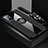 Ultra-thin Silicone Gel Soft Case Cover with Magnetic Finger Ring Stand X03L for Vivo Y55s 5G Black
