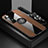 Ultra-thin Silicone Gel Soft Case Cover with Magnetic Finger Ring Stand X03L for Xiaomi Mi 10S 5G Brown