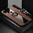Ultra-thin Silicone Gel Soft Case Cover with Magnetic Finger Ring Stand X03L for Xiaomi POCO C31 Brown