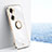 Ultra-thin Silicone Gel Soft Case Cover with Magnetic Finger Ring Stand XL1 for Huawei Honor 60 5G White