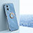 Ultra-thin Silicone Gel Soft Case Cover with Magnetic Finger Ring Stand XL1 for Huawei Honor 90 Lite 5G Blue