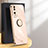 Ultra-thin Silicone Gel Soft Case Cover with Magnetic Finger Ring Stand XL1 for Huawei Honor X7b Rose Gold