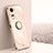 Ultra-thin Silicone Gel Soft Case Cover with Magnetic Finger Ring Stand XL1 for Huawei Nova 10 SE Rose Gold