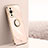 Ultra-thin Silicone Gel Soft Case Cover with Magnetic Finger Ring Stand XL1 for Huawei Nova 11 Rose Gold