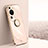 Ultra-thin Silicone Gel Soft Case Cover with Magnetic Finger Ring Stand XL1 for Huawei P60 Art