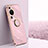 Ultra-thin Silicone Gel Soft Case Cover with Magnetic Finger Ring Stand XL1 for Huawei P60 Art Clove Purple