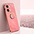 Ultra-thin Silicone Gel Soft Case Cover with Magnetic Finger Ring Stand XL1 for OnePlus Nord 3 5G Hot Pink