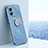 Ultra-thin Silicone Gel Soft Case Cover with Magnetic Finger Ring Stand XL1 for OnePlus Nord N300 5G Blue