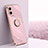 Ultra-thin Silicone Gel Soft Case Cover with Magnetic Finger Ring Stand XL1 for Oppo A36 Pink