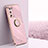 Ultra-thin Silicone Gel Soft Case Cover with Magnetic Finger Ring Stand XL1 for Oppo A53s 5G