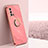 Ultra-thin Silicone Gel Soft Case Cover with Magnetic Finger Ring Stand XL1 for Oppo A74 4G Hot Pink