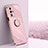 Ultra-thin Silicone Gel Soft Case Cover with Magnetic Finger Ring Stand XL1 for Oppo A93s 5G