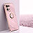 Ultra-thin Silicone Gel Soft Case Cover with Magnetic Finger Ring Stand XL1 for Oppo F21 Pro 4G