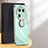 Ultra-thin Silicone Gel Soft Case Cover with Magnetic Finger Ring Stand XL1 for Oppo Find X6 5G Green