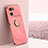 Ultra-thin Silicone Gel Soft Case Cover with Magnetic Finger Ring Stand XL1 for Oppo K10 5G Hot Pink