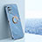 Ultra-thin Silicone Gel Soft Case Cover with Magnetic Finger Ring Stand XL1 for Oppo K9X 5G Blue