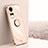 Ultra-thin Silicone Gel Soft Case Cover with Magnetic Finger Ring Stand XL1 for Oppo Reno10 Pro 5G Rose Gold