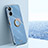 Ultra-thin Silicone Gel Soft Case Cover with Magnetic Finger Ring Stand XL1 for Realme 10 4G Blue